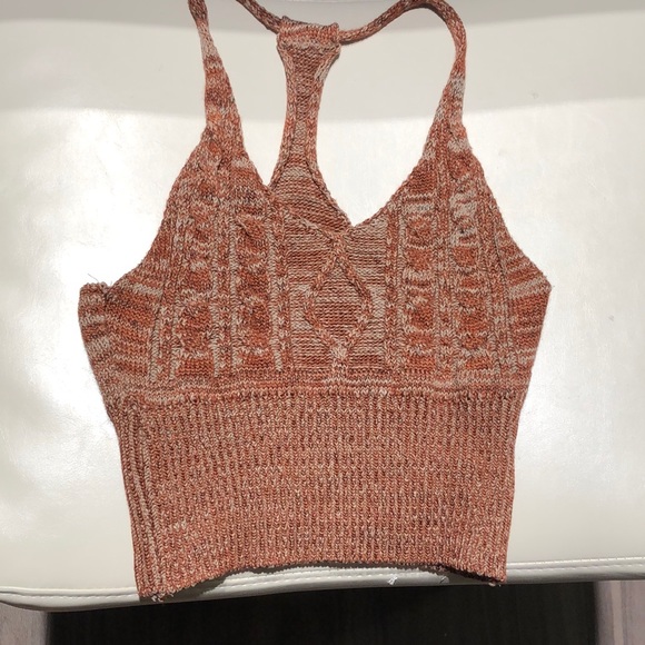 unknown Tops - Knit Burnt Orange Crop Top